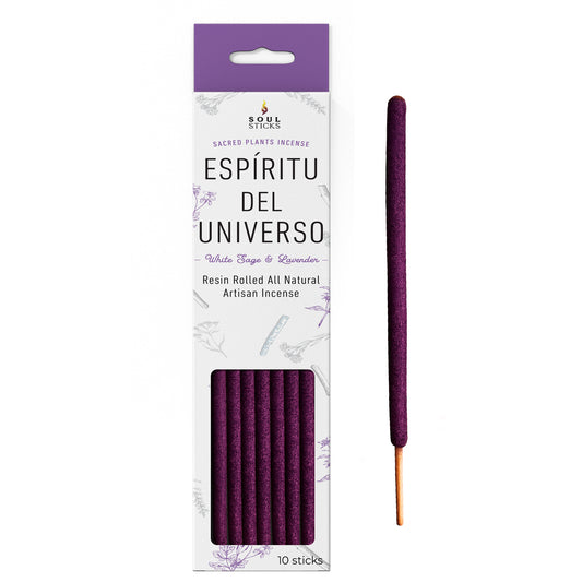 Espiritu del Universo White Sage & Lavender Resin Rolled Incense Sticks