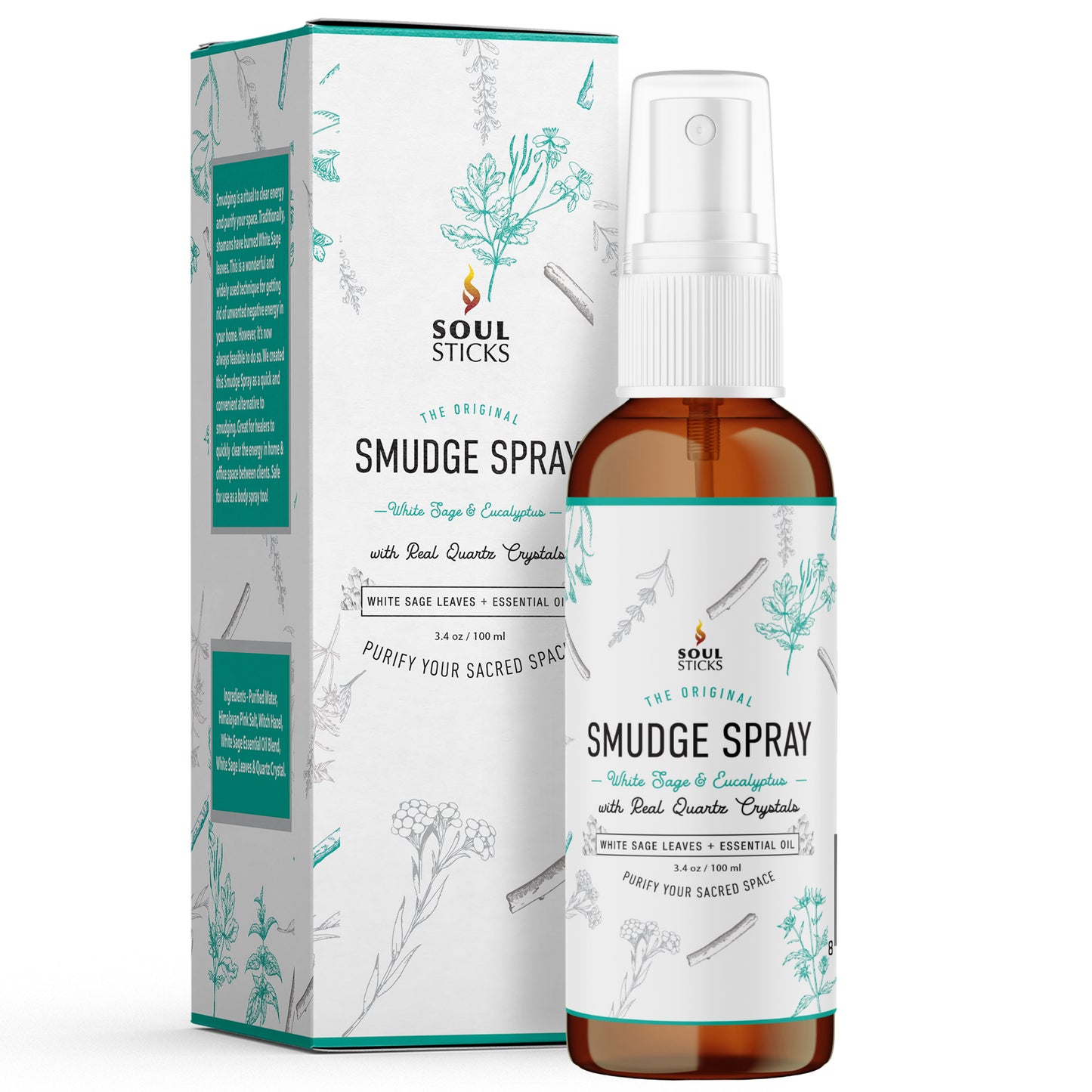 Soul Sticks White Sage & Eucalyptus Smudge Spray, 3.5 oz