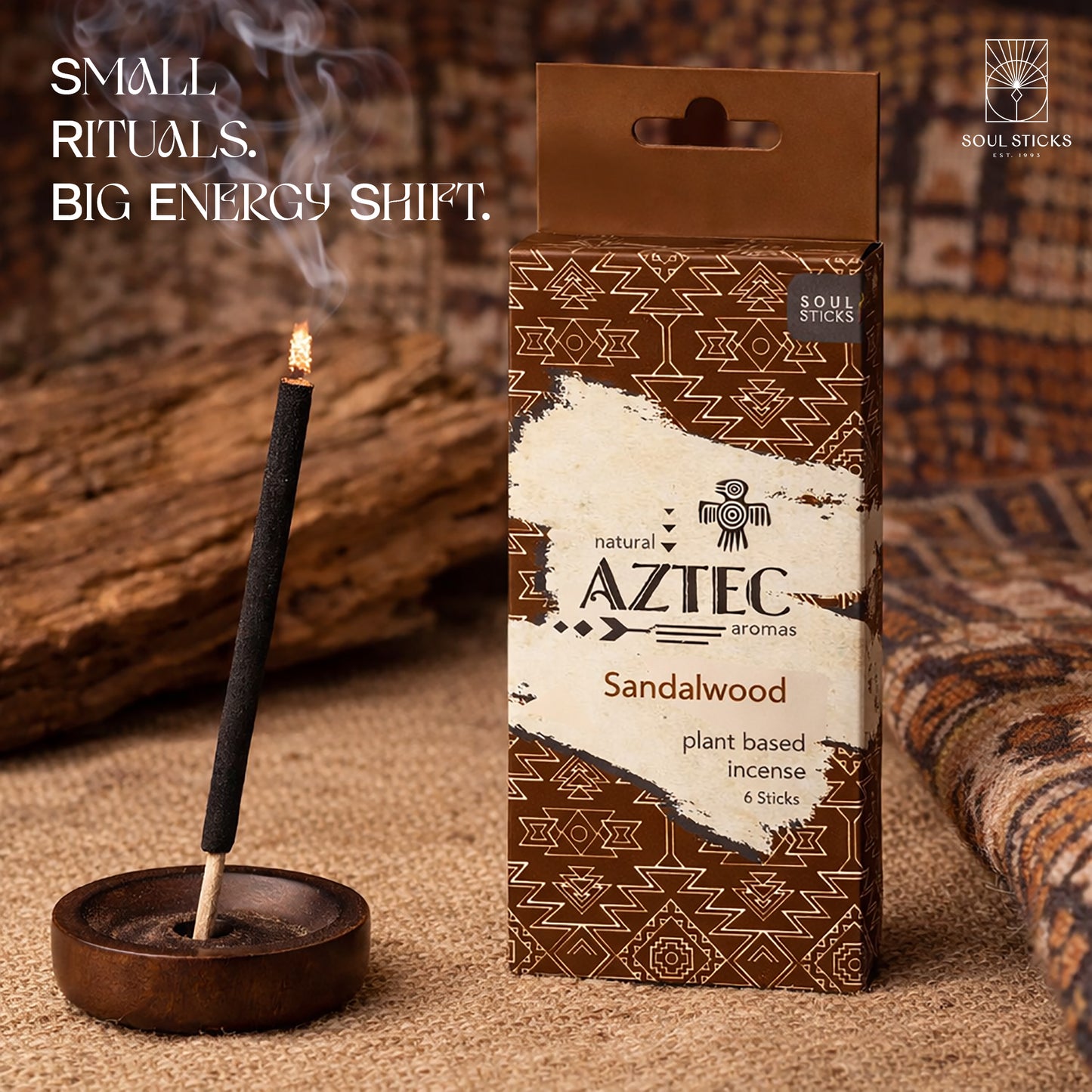 Aztec Sandalwood Plant-Based Incense Sticks
