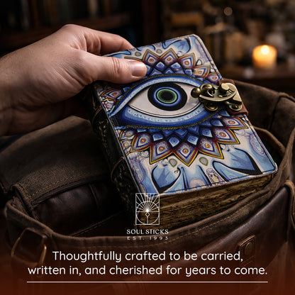 Azure Eye Blank Leather Journal 5" x 7"