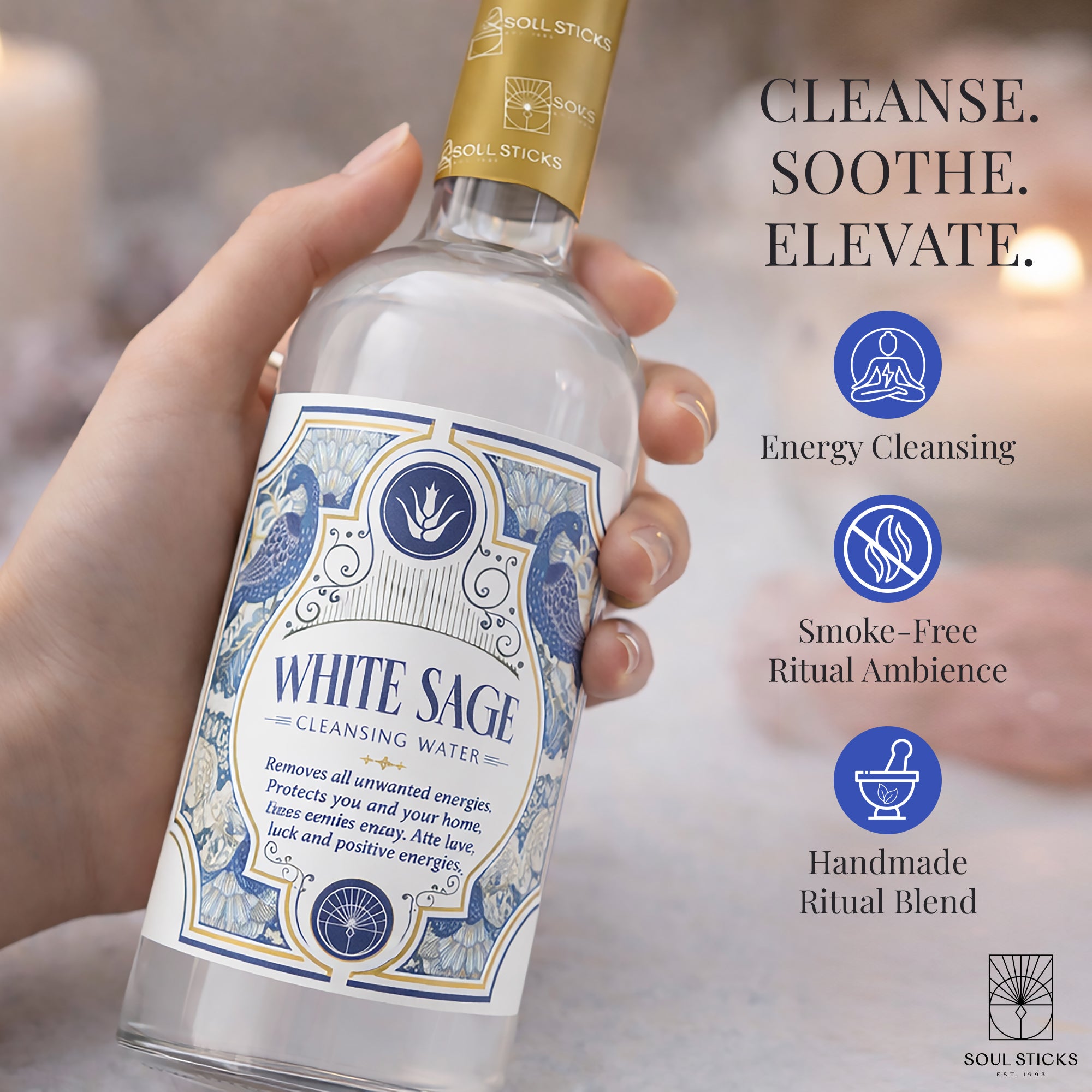 White Sage Spiritual Cleansing Water 7.5 oz. | Soul Sticks
