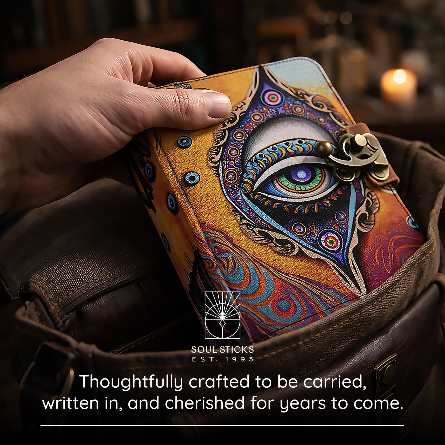 All Seeing Eye Blank Leather Journal 5" x 7"