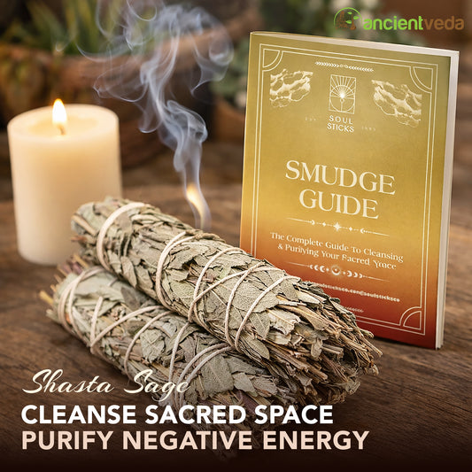 Shasta Sage Smudge Sticks with Smudge Guide, 3-Pack