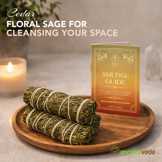 Cedar Sage Smudge Sticks with Smudge Guide, 3-Pack