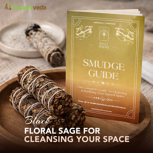 Black Sage Smudge Sticks with Smudge Guide, 3-Pack