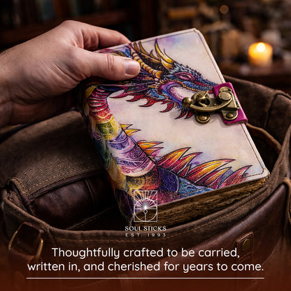 Dragon Fire Blank Leather Journal 5" x 7"