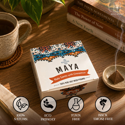 MAYA Palo Santo & Cinnamon Incense Pyramids - 4 Pack