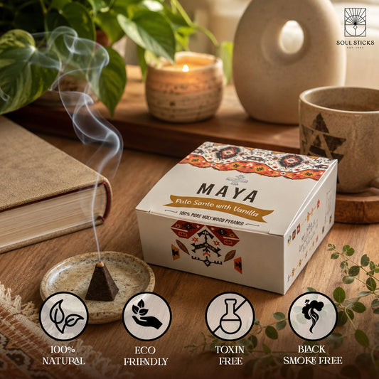 MAYA Palo Santo & Vanilla Incense Pyramids - 4 Pack