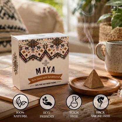 MAYA Palo Santo & Sandalwood Incense Pyramids - 4 Pack