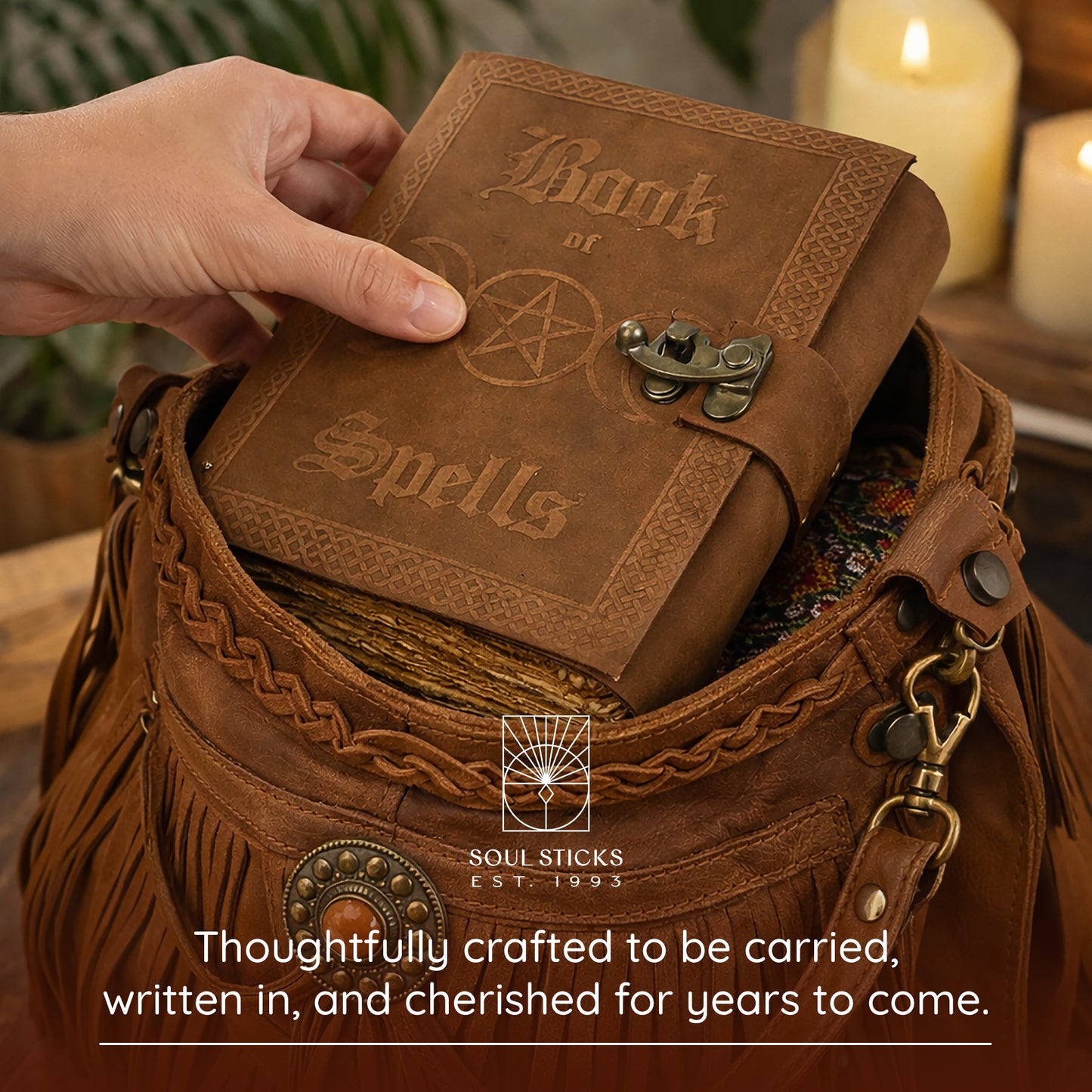 Book of Spells Blank Genuine Leather Journal - 5" x 7"