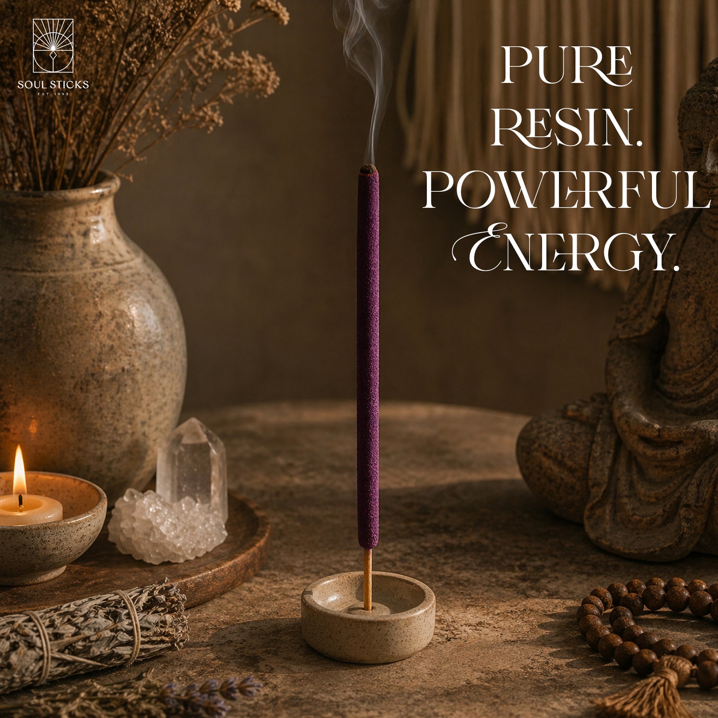 Espiritu del Universo White Sage & Lavender Resin Rolled Incense Sticks