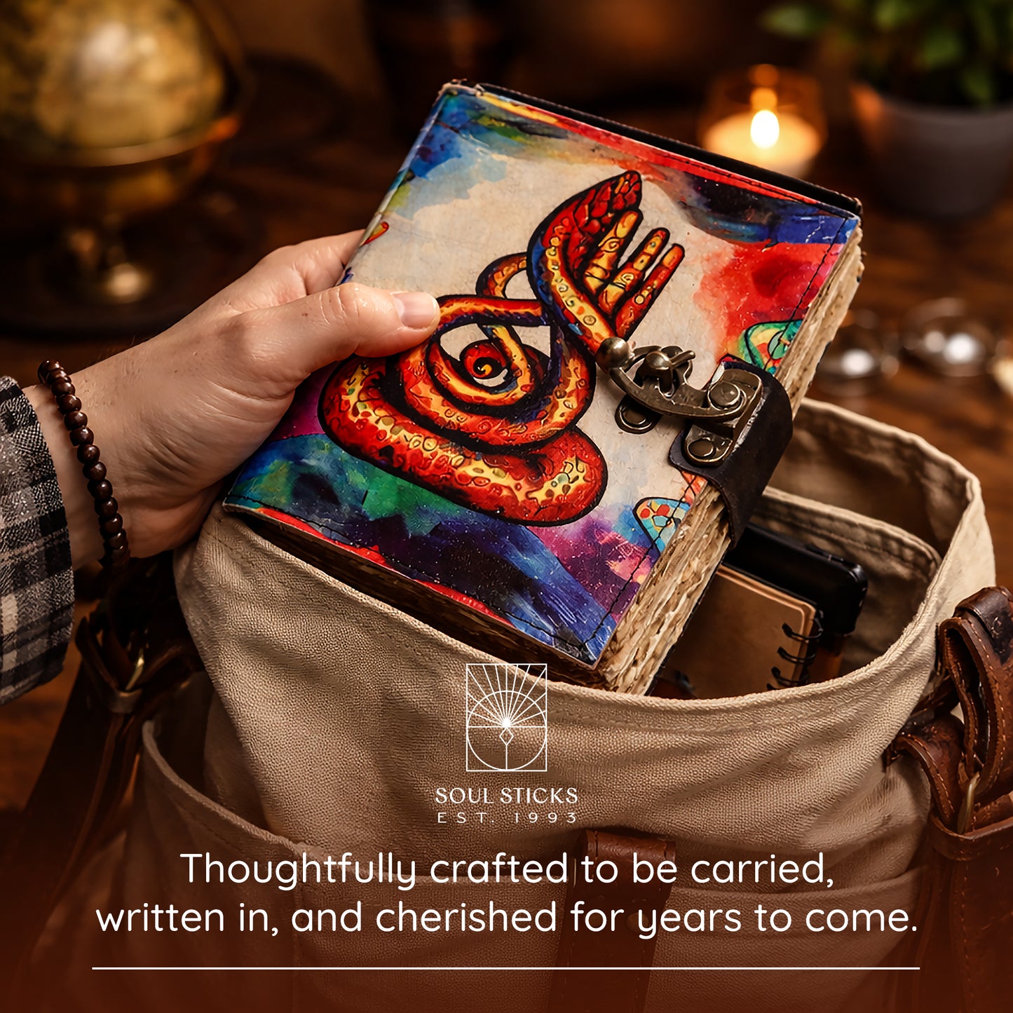 Serpentine Spirit Blank Leather Journal 5" x 7"