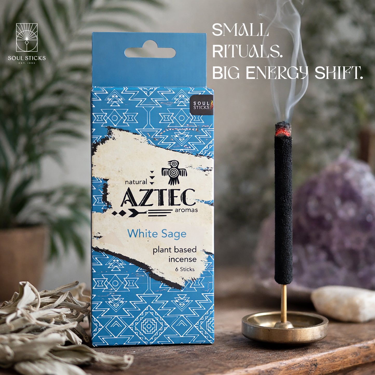 Aztec White Sage Plant-Based Incense Sticks
