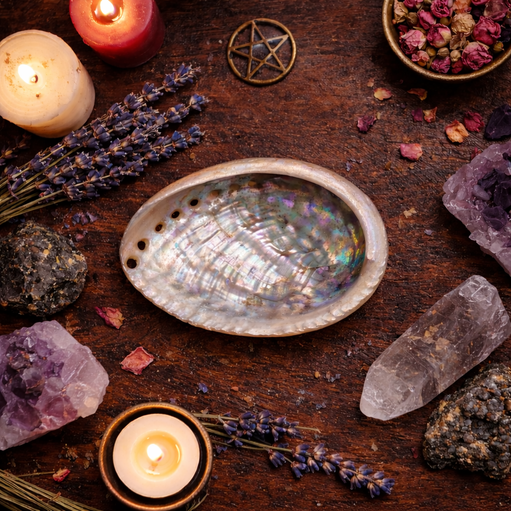 6 in. - 7 in. Green Abalone Shell Smudge Bowl