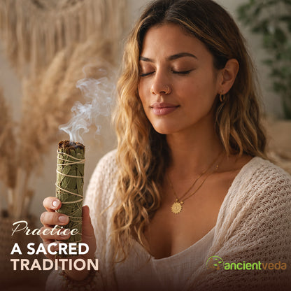 Eucalyptus Sage Smudge Sticks with Smudge Guide, 3-Pack