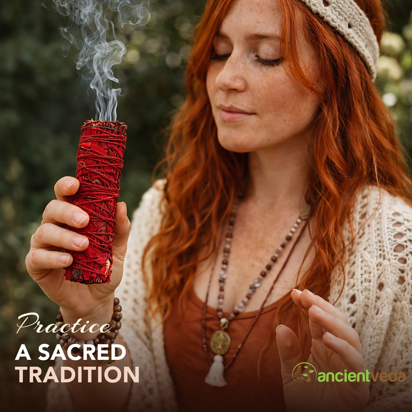 Dragon's Blood Sage Smudge Sticks with Smudge Guide, 3-Pack