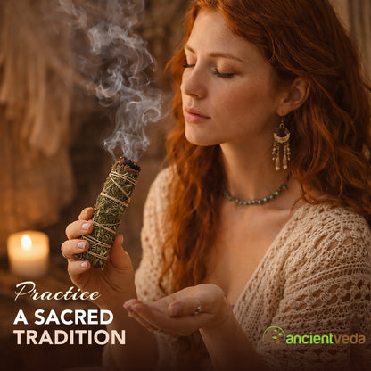 Cedar Sage Smudge Sticks with Smudge Guide, 3-Pack