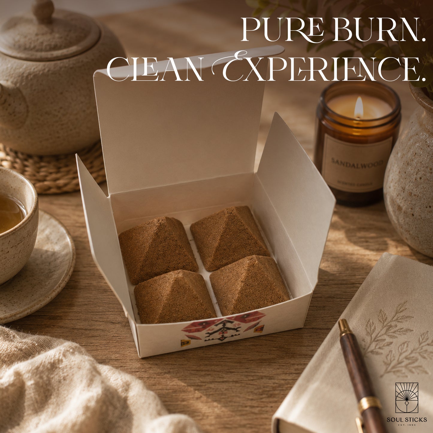 MAYA Palo Santo & Lavender Incense Pyramids - 4 Pack