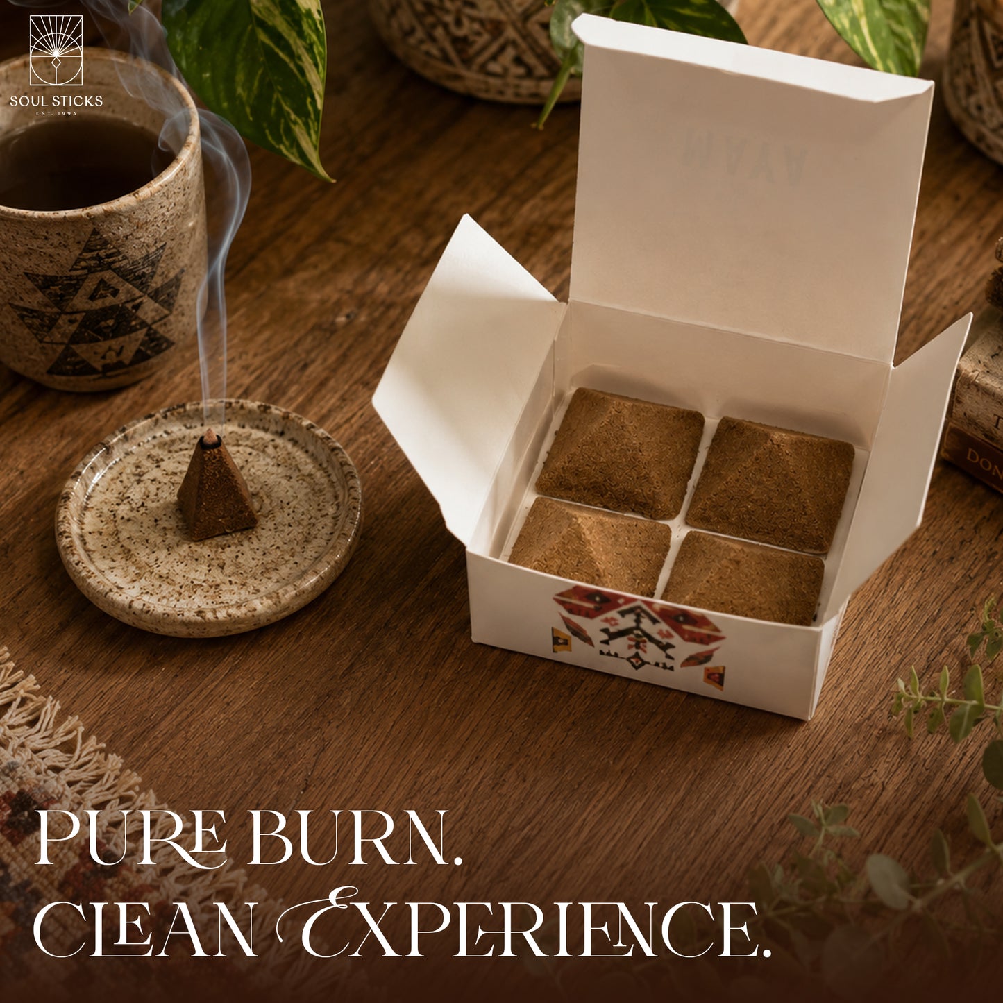 MAYA Palo Santo & Vanilla Incense Pyramids - 4 Pack