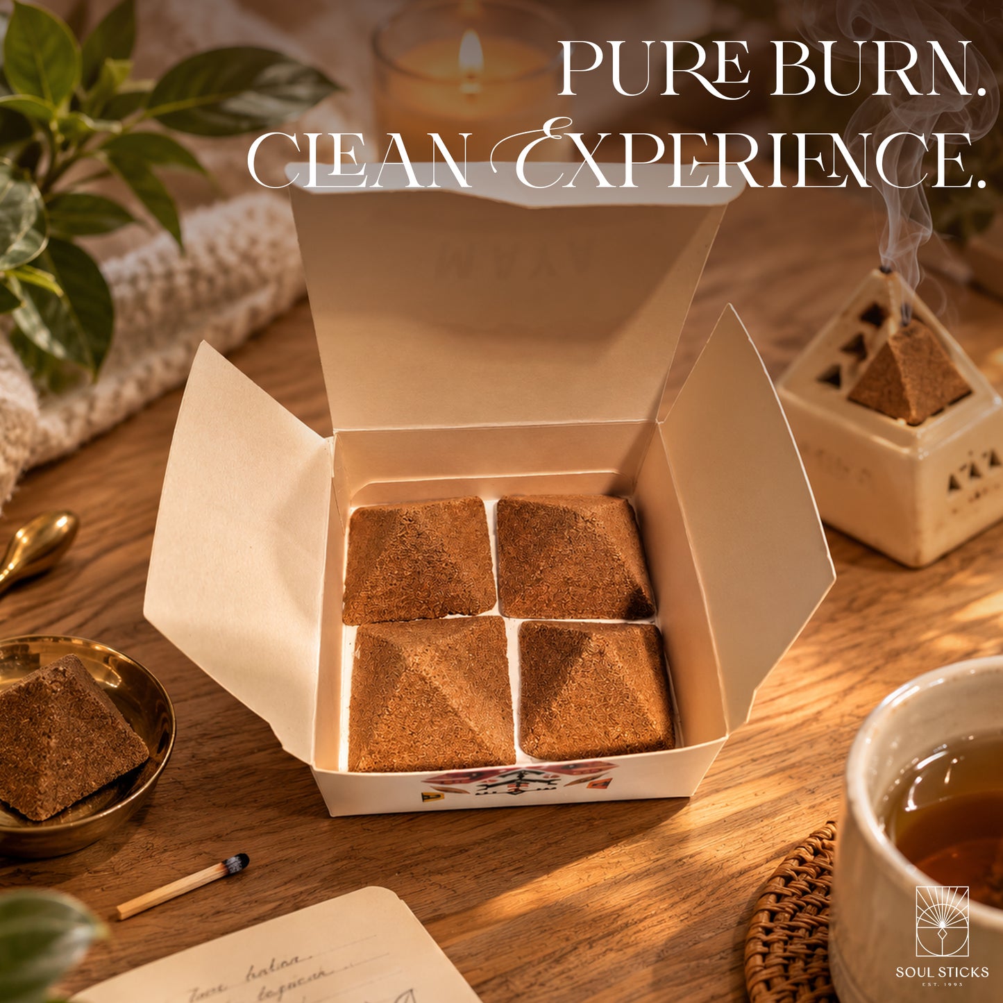 MAYA Palo Santo & Rosemary Incense Pyramids - 4 Pack