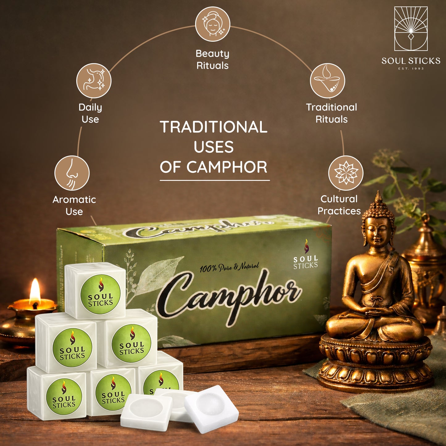 Natural Camphor Tablet Blocks