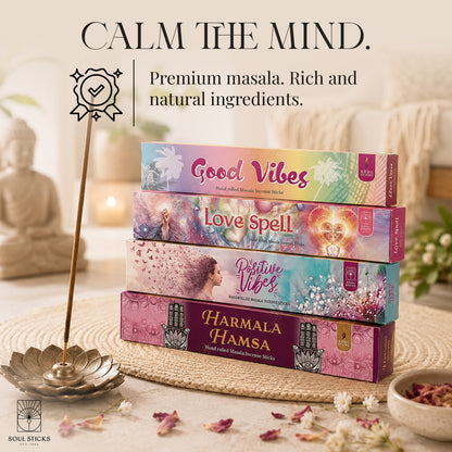 Soul Sticks, Peace & Love Masala Incense Sticks Variety Pack