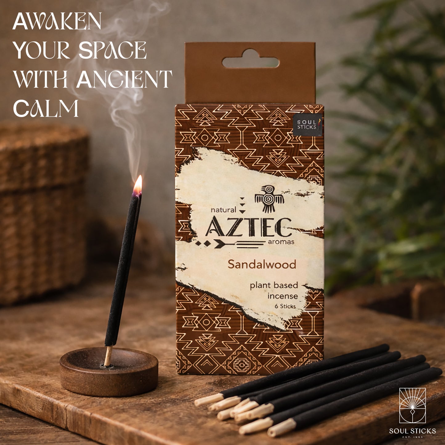 Aztec Sandalwood Plant-Based Incense Sticks