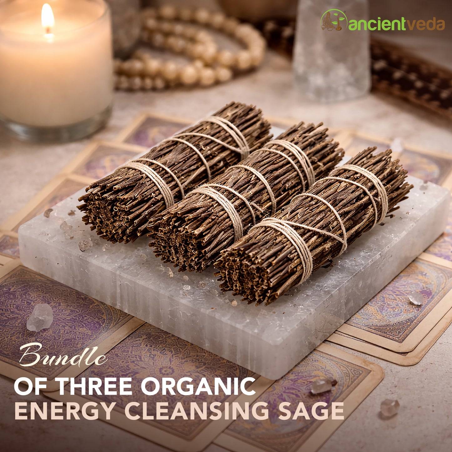 Royal Sage Smudge Sticks with Smudge Guide, 3-Pack