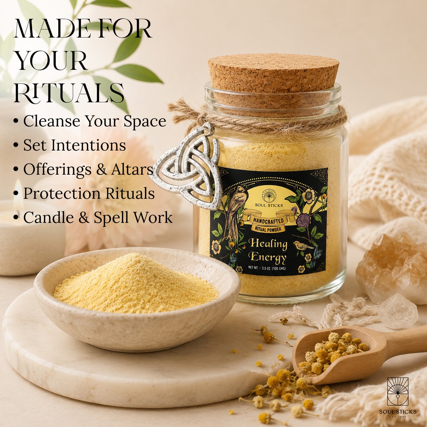 Healing Energy Ritual Powder Jar, 3.5 oz