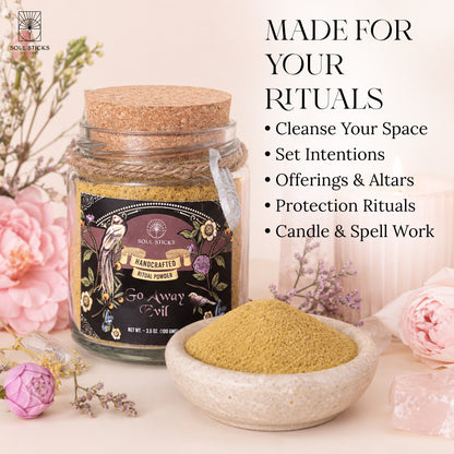 Go Away Evil Ritual Powder Jar, 3.5 oz