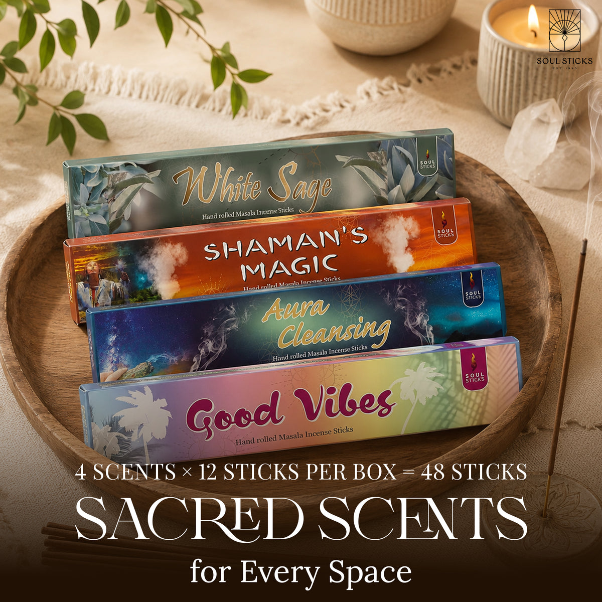 Soul Sticks, Cleansing Masala Incense Sticks Variety Pack