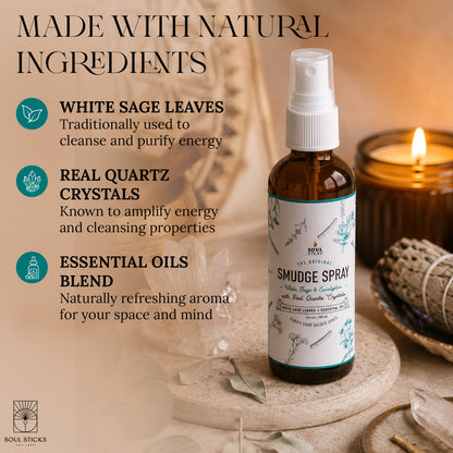 Soul Sticks White Sage & Eucalyptus Smudge Spray, 3.5 oz