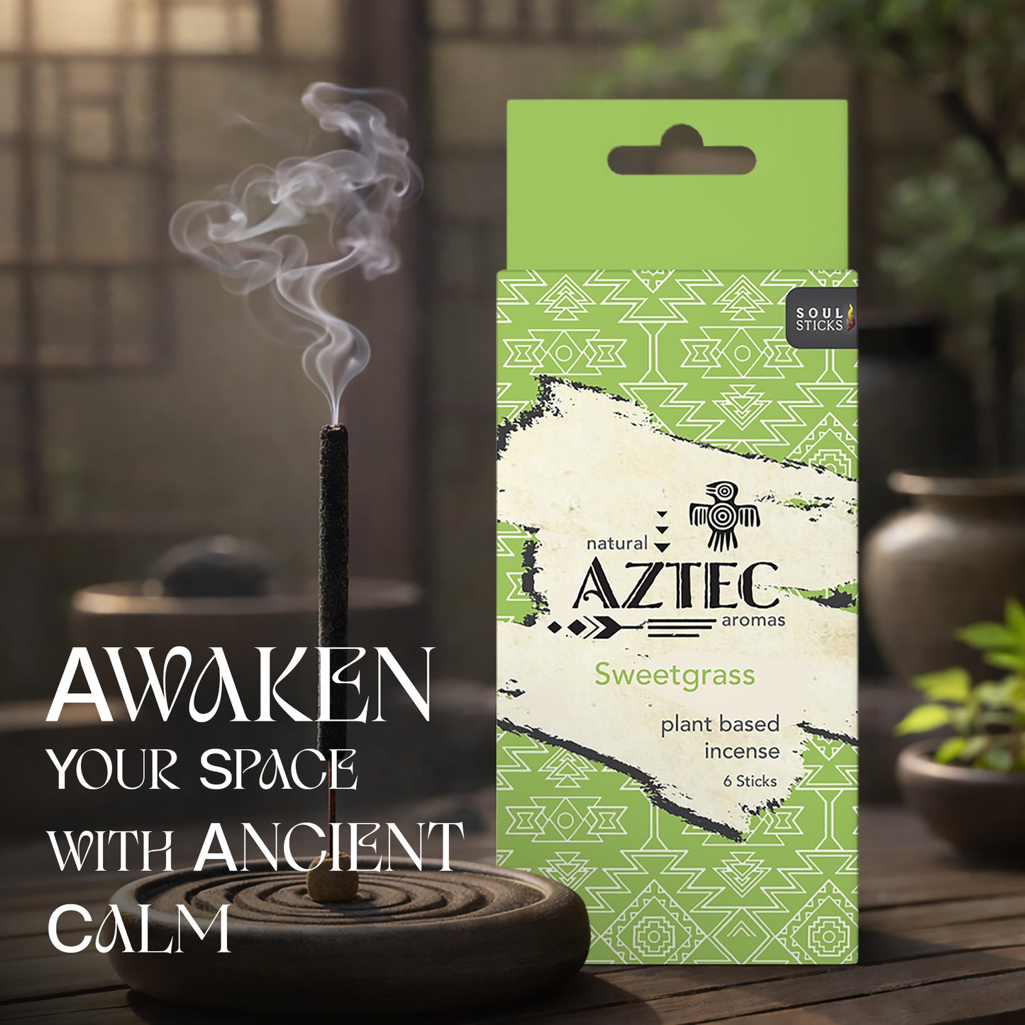 Aztec Sweetgrass Plant-Based Incense Sticks