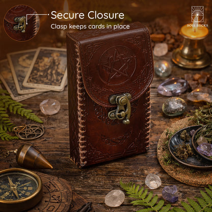 Side view of the tarot card holder for standard tarot decks