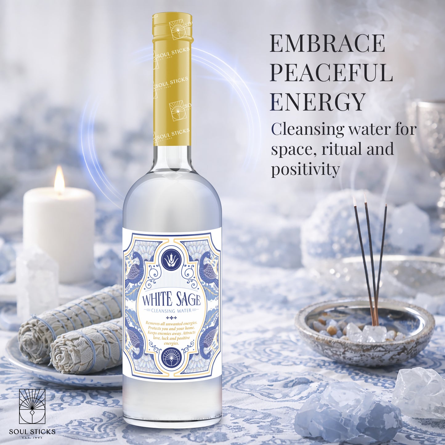 Soul Sticks, White Sage Spiritual Cleansing Water 7.5 oz.