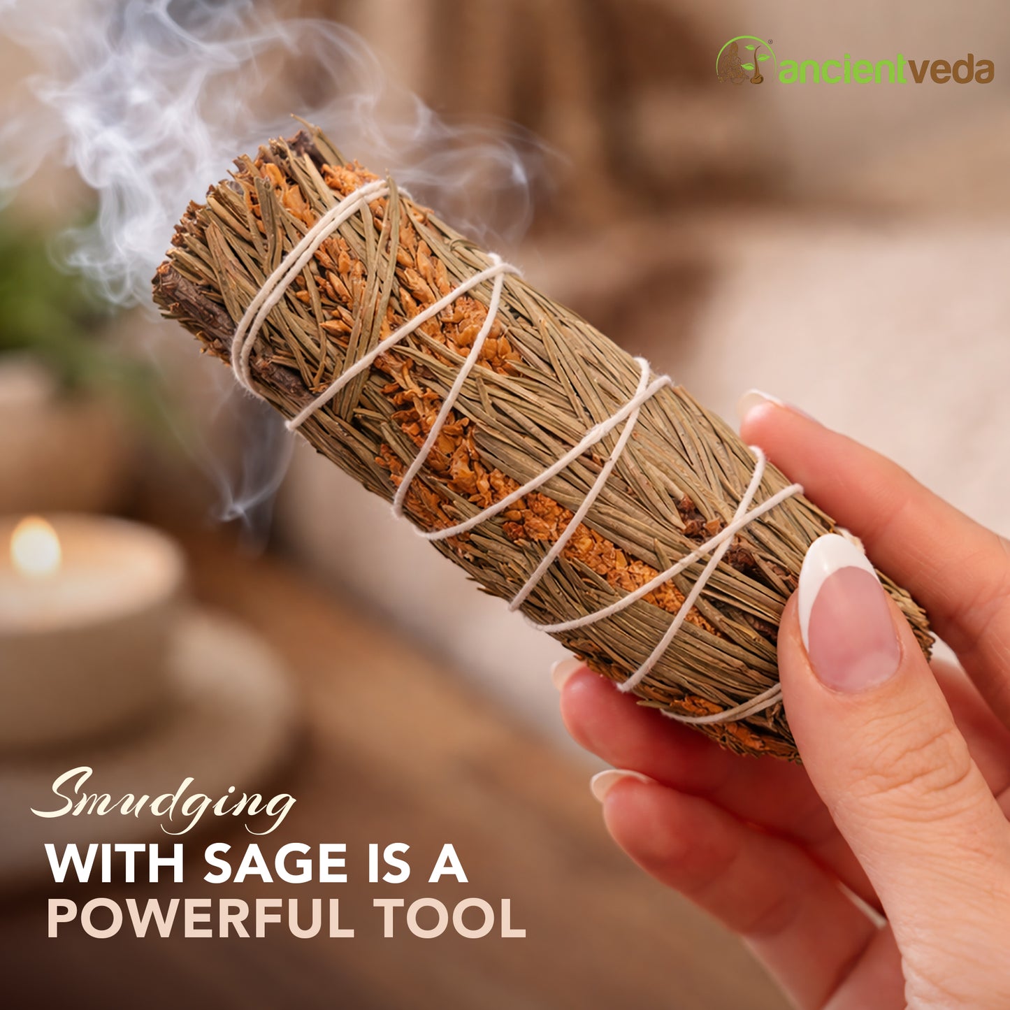 Pine Sage Smudge Sticks with Smudge Guide, 3-Pack