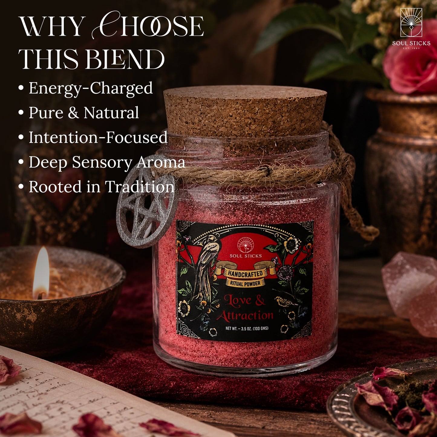 Love & Attraction Ritual Powder Jar, 3.5 oz