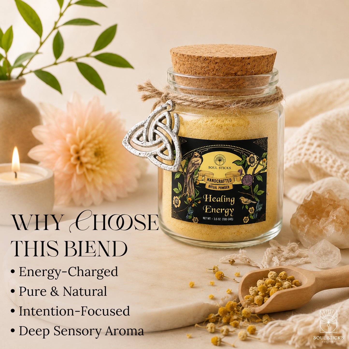 Healing Energy Ritual Powder Jar, 3.5 oz