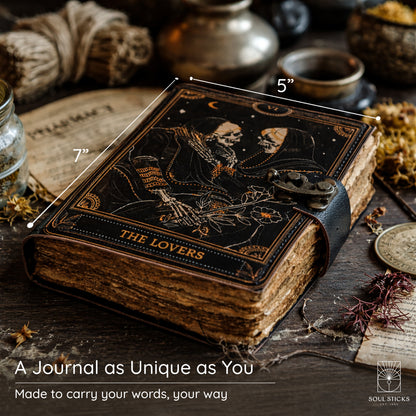 The Lovers Blank Genuine Leather Journal - 5" x 7"