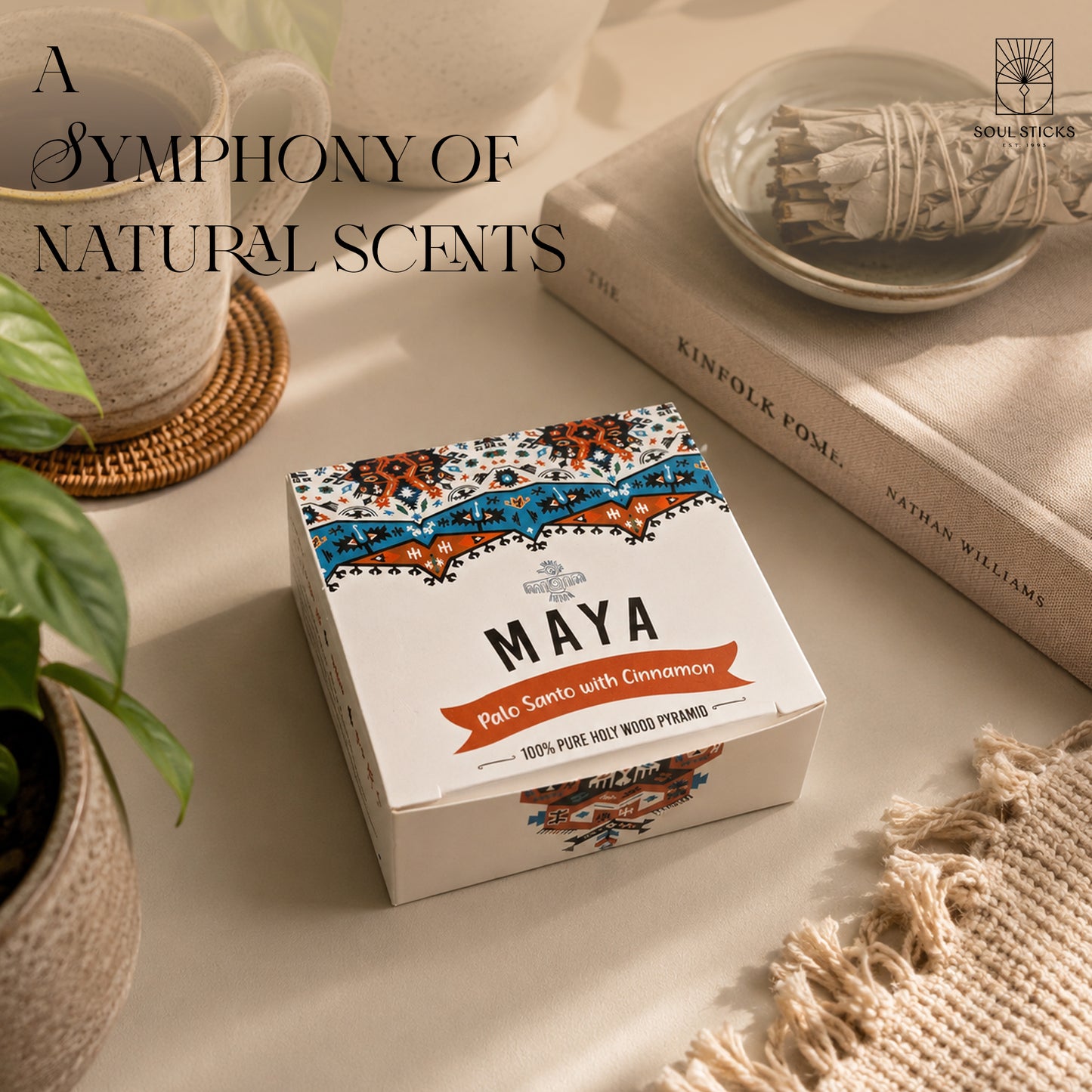 MAYA Palo Santo & Cinnamon Incense Pyramids - 4 Pack