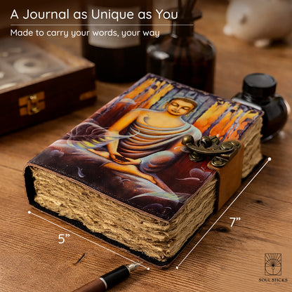 Buddha Blank Leather Journal 5" x 7"
