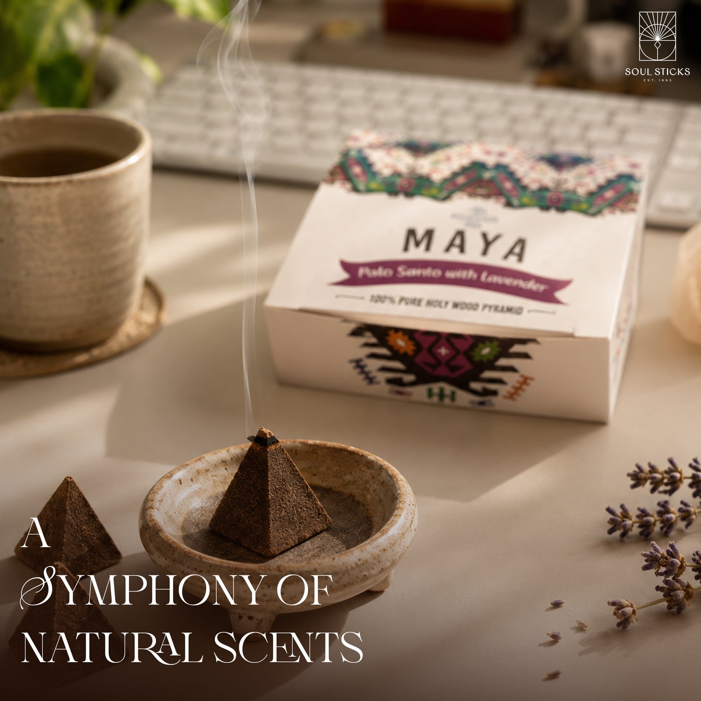 MAYA Palo Santo & Lavender Incense Pyramids - 4 Pack