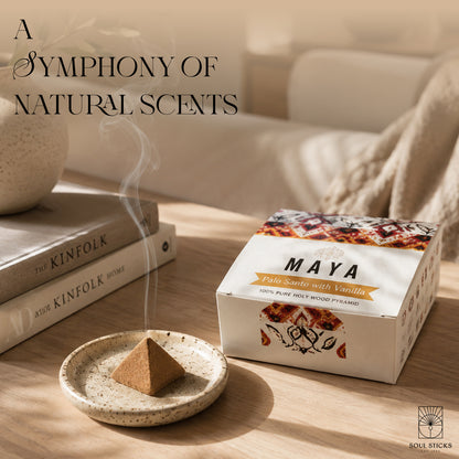 MAYA Palo Santo & Vanilla Incense Pyramids - 4 Pack