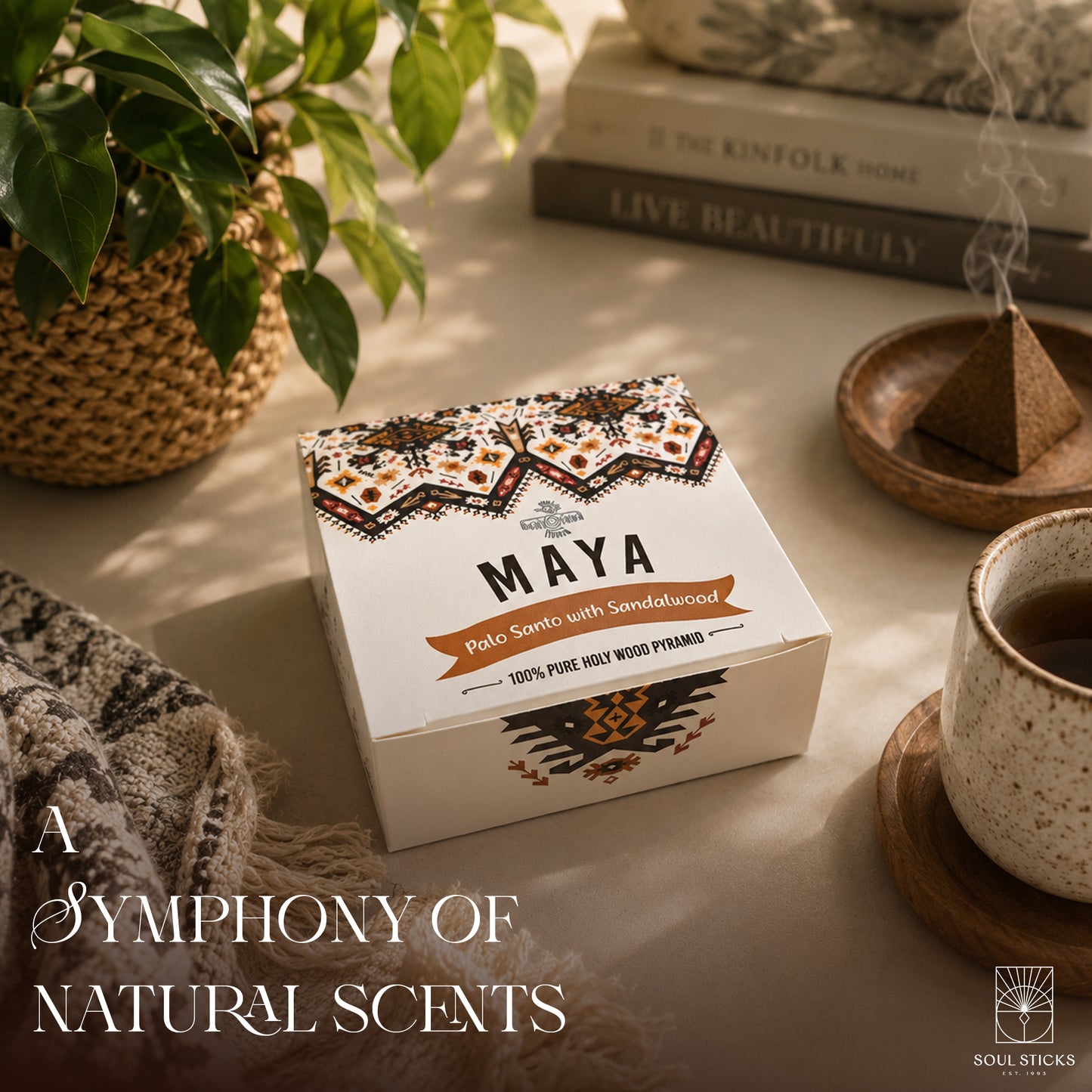 MAYA Palo Santo & Sandalwood Incense Pyramids - 4 Pack