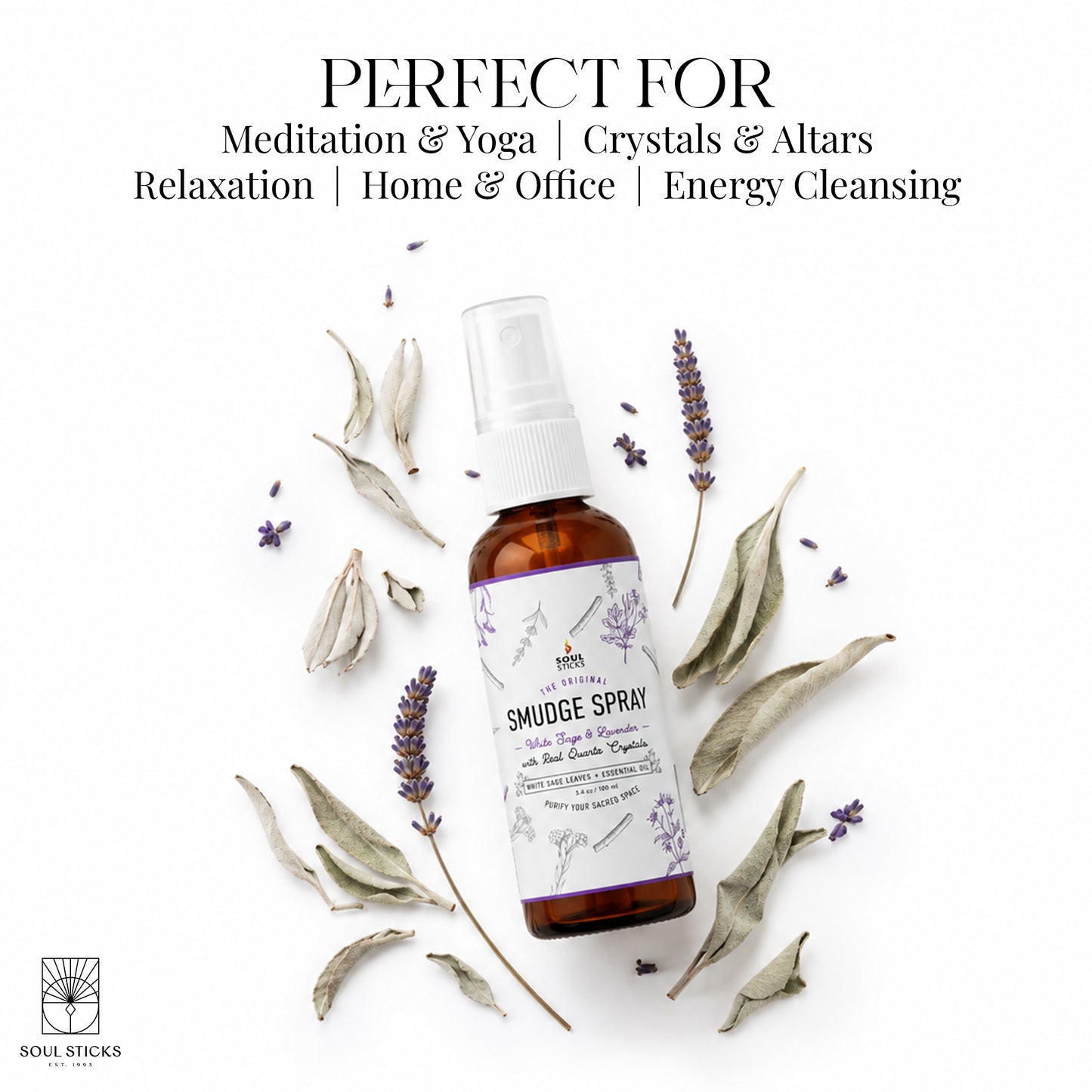 Soul Sticks White Sage & Lavender Smudge Spray, 3.5 oz