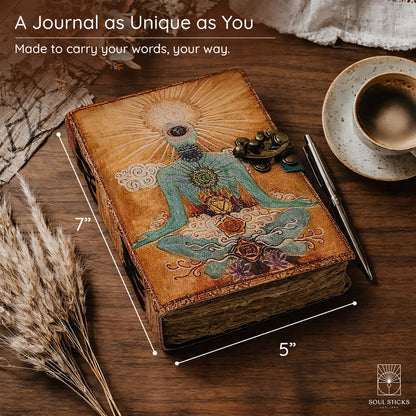 Serenity Oasis Blank Leather Journal 5" x 7"