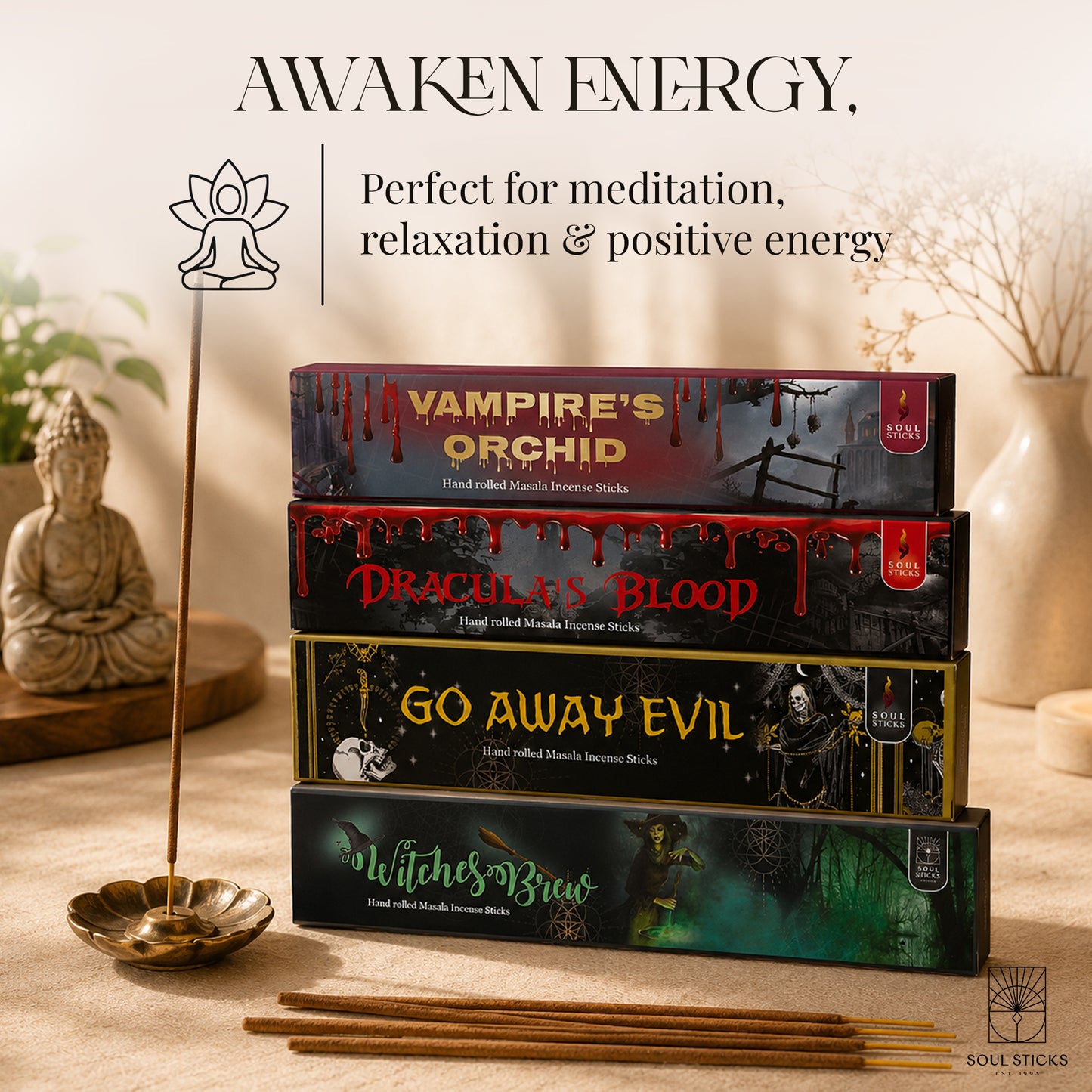 Soul Sticks, Enchanted Night Masala Incense Sticks Variety Pack