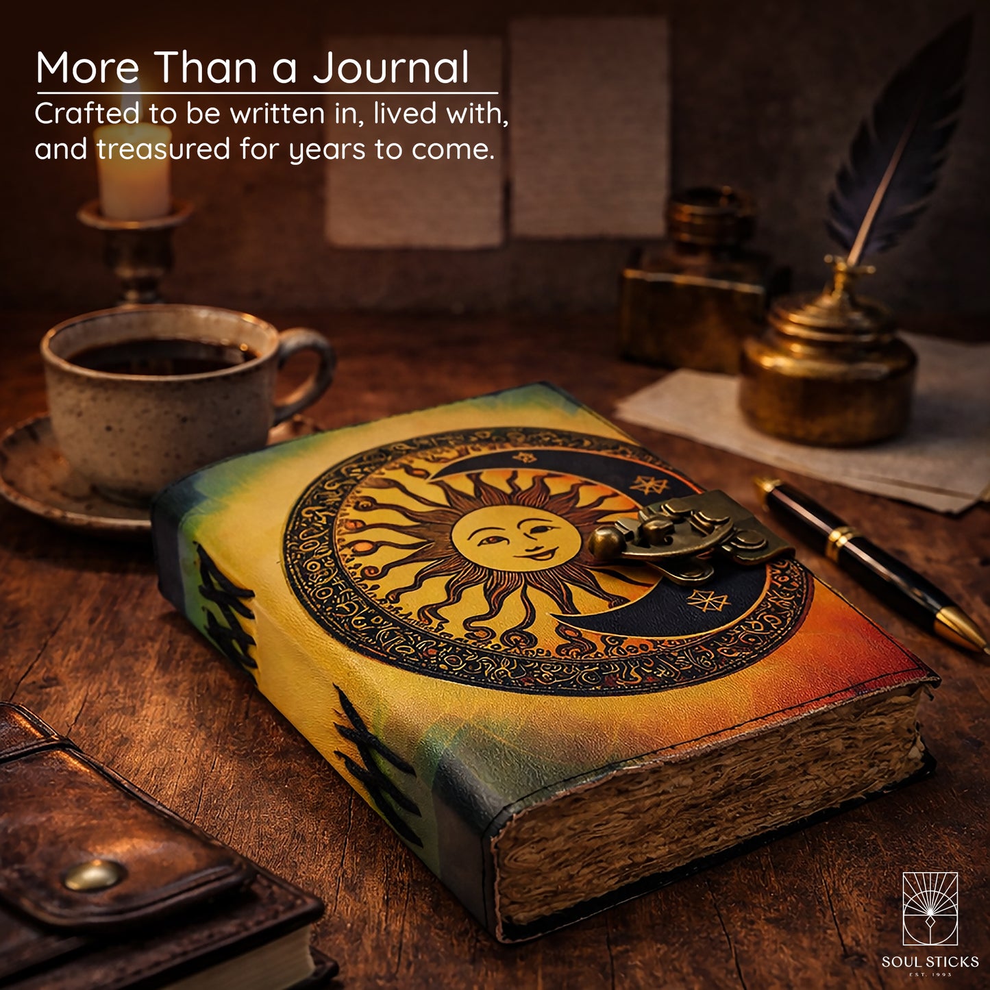 Cosmic Synergy Blank Leather Journal 5" x 7"