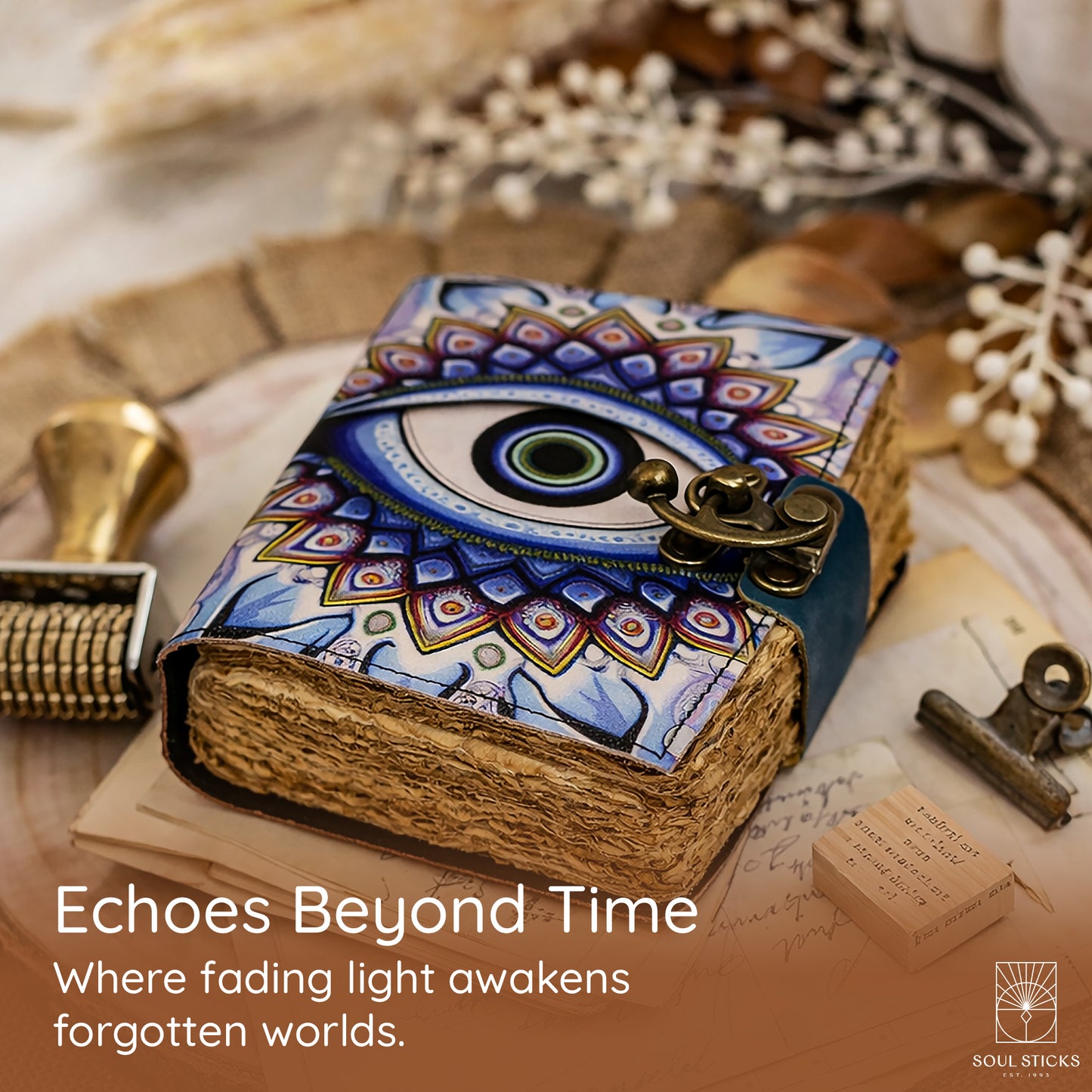 Azure Eye Blank Leather Journal 5" x 7"