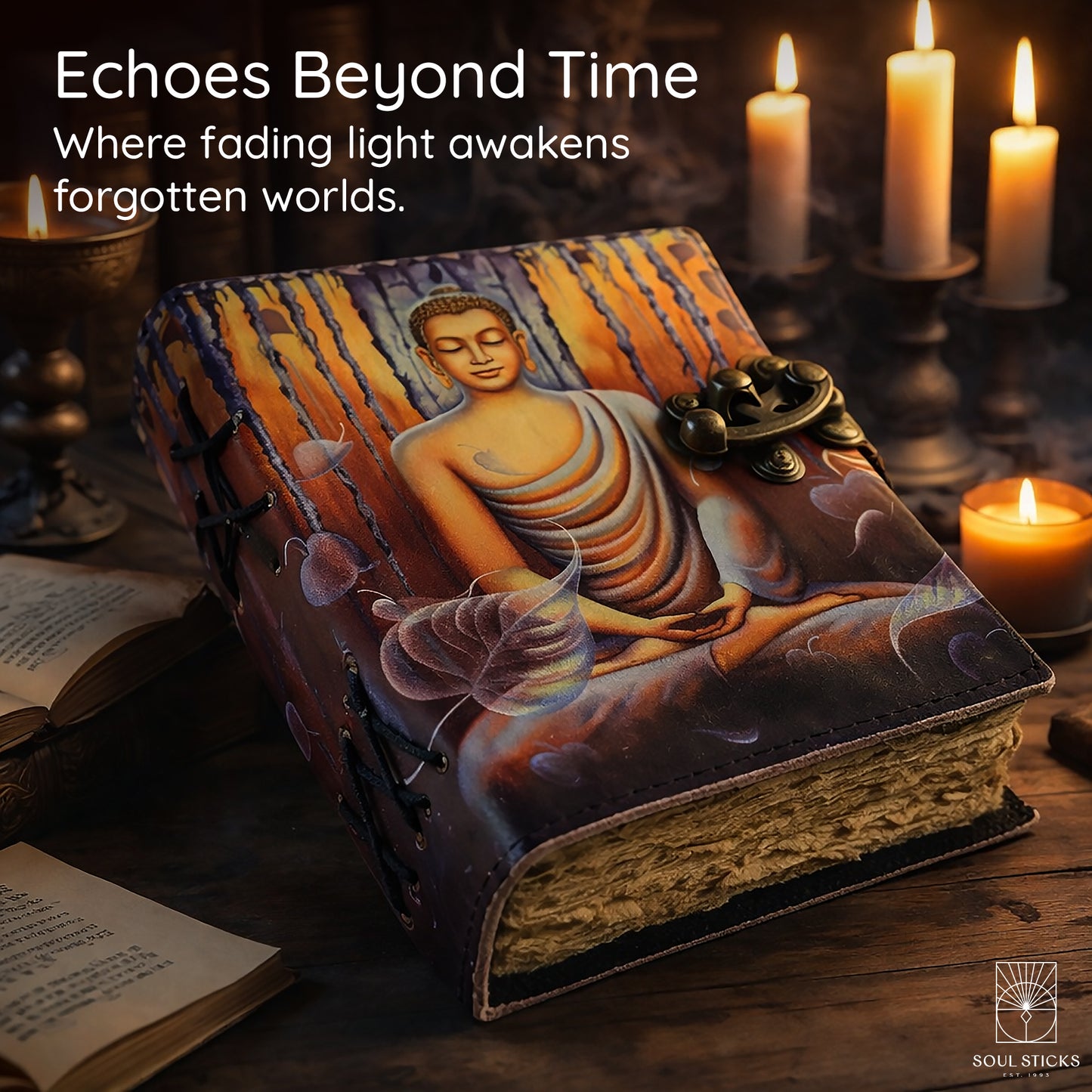 Buddha Blank Leather Journal 5" x 7"